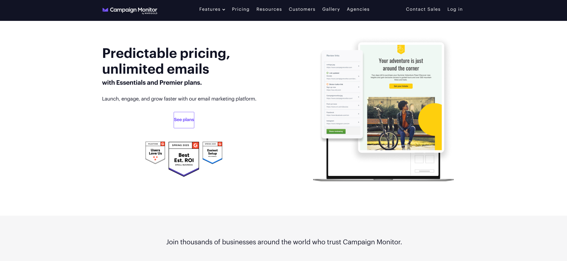 campaignmonitor homepage