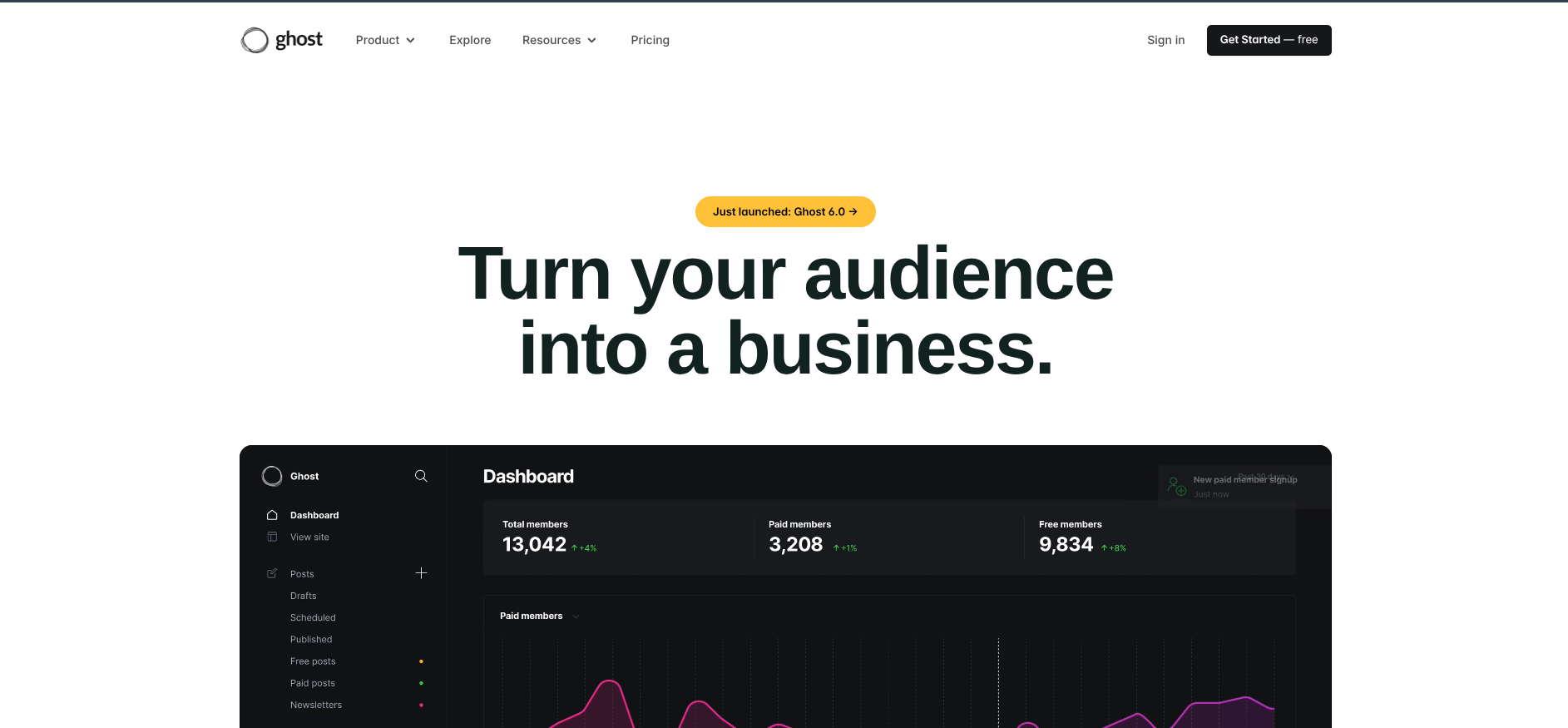 ghost homepage