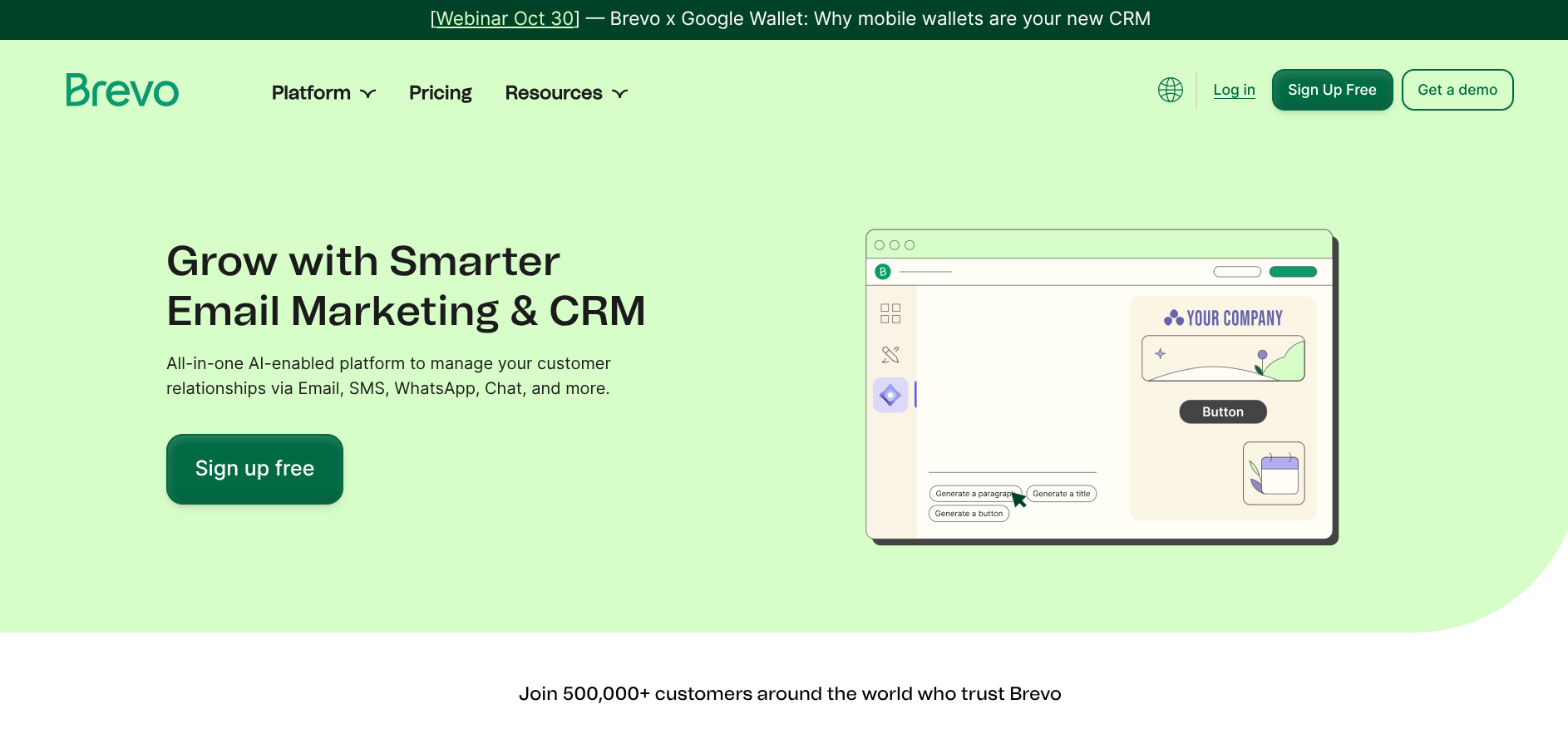 brevo homepage