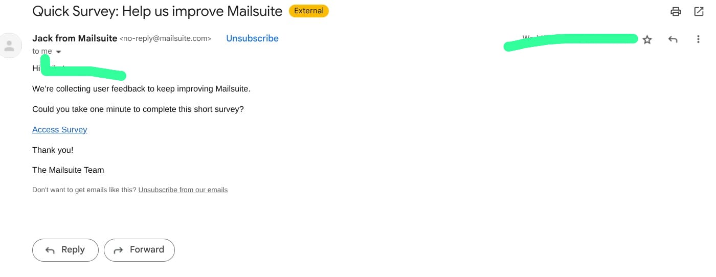 feedback email