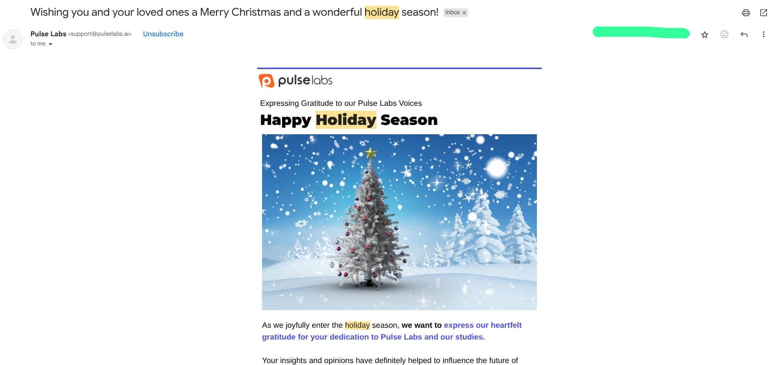 holiday email