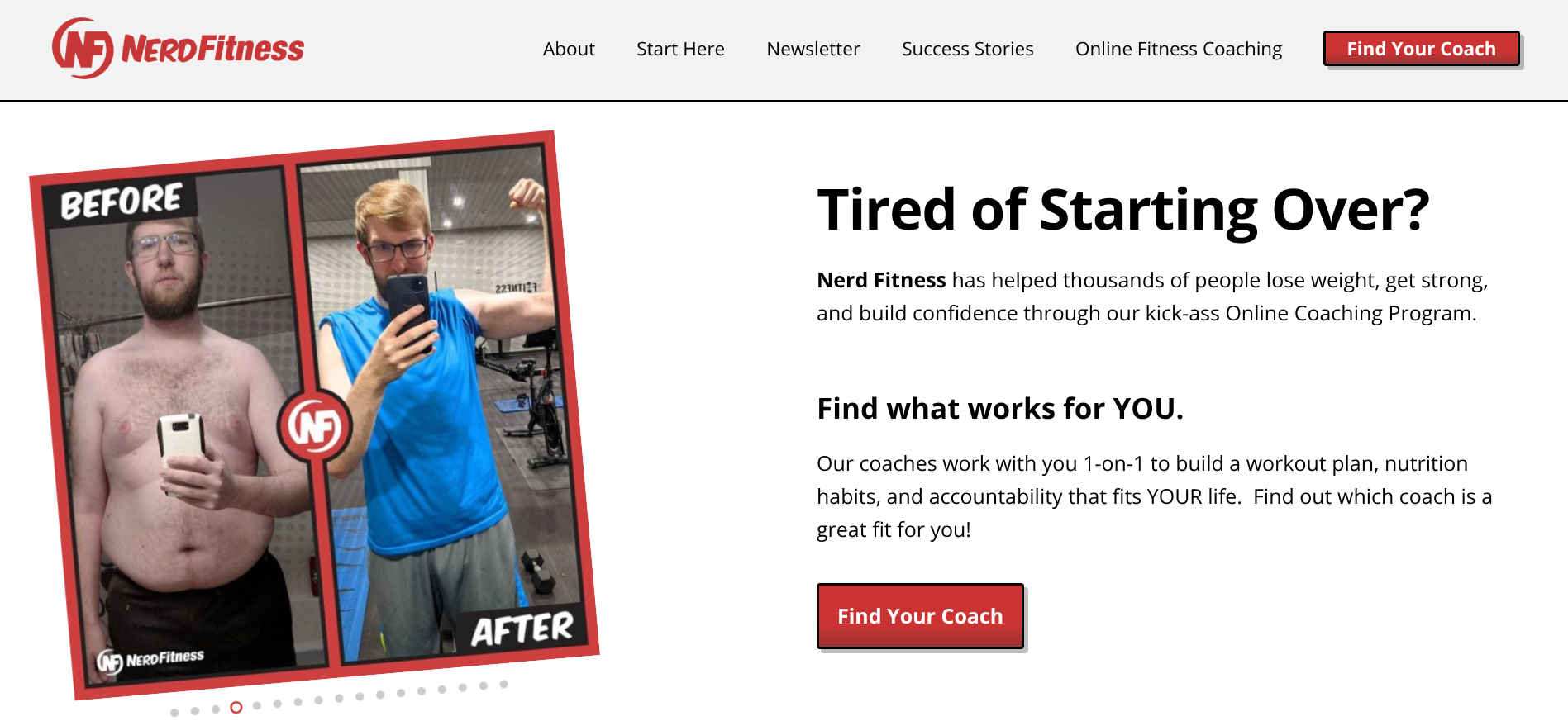 nerdfitness homepage