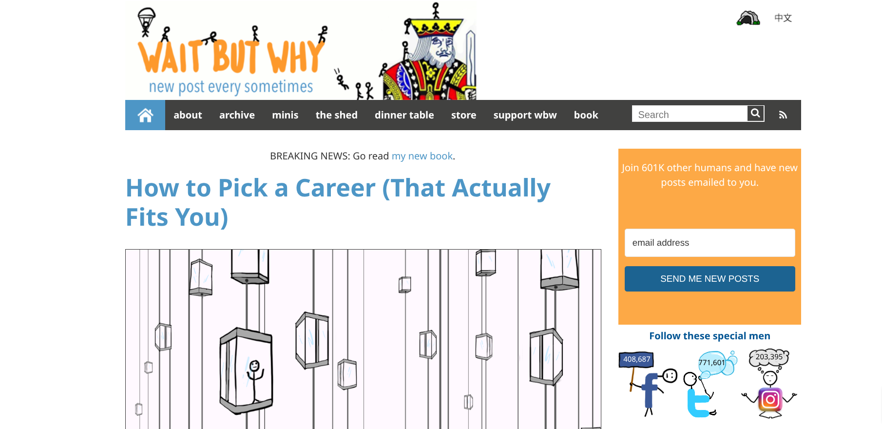 waitbutwhy homepage