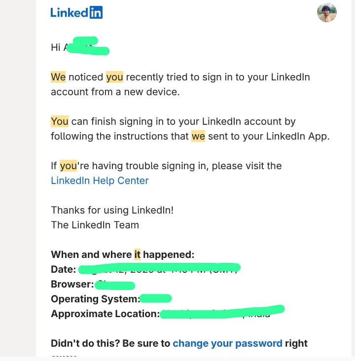 multiple device signin conformation